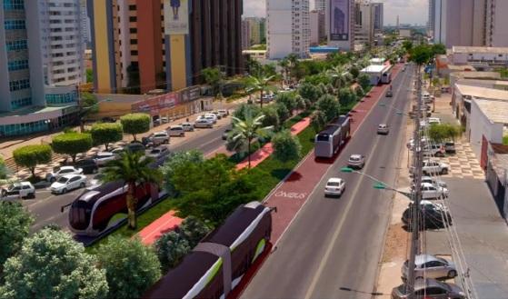 Simulação do BRT na Avenida do CPA, em Cuiabá