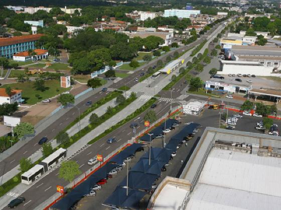 Foto de simulação de como seria o BRT