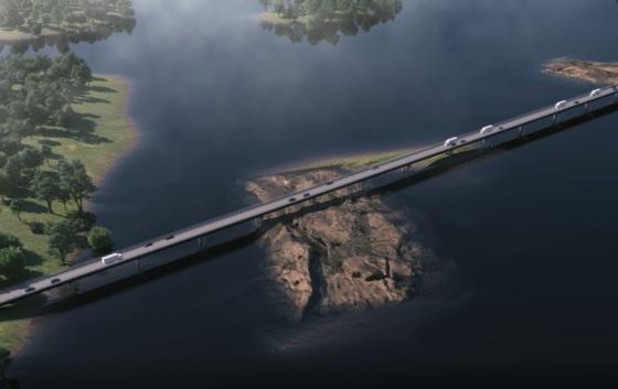 Projeto da ponte sobre o Rio Juruena